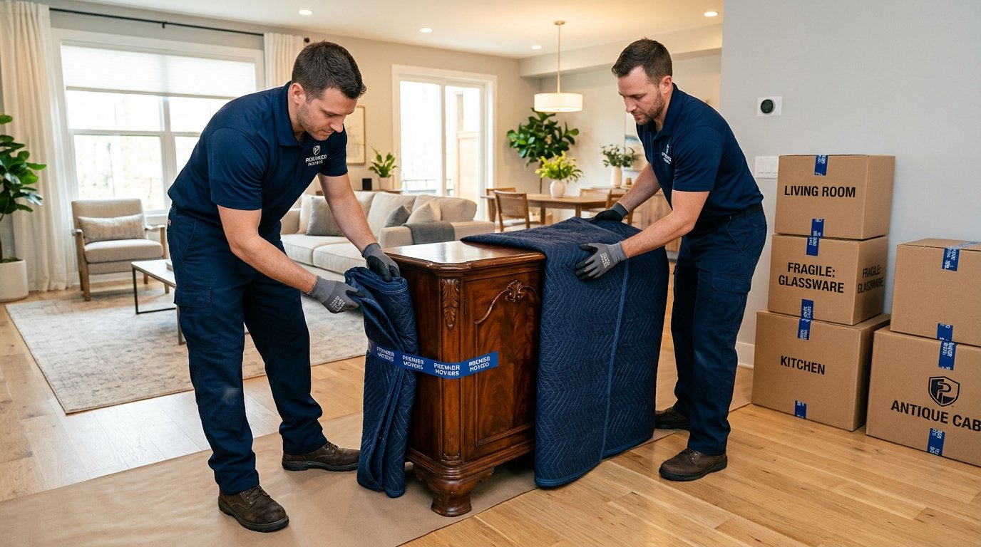 Coolie No 1 Movers team carefully wrapping furniture with professional care